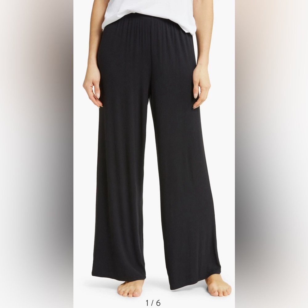 Nordstrom Black Ribbed Tranquility Lounge Pants Size Medium NWT